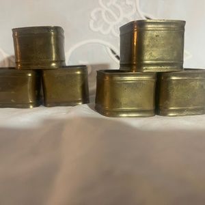Vintage, Brass Napkin Rings, Set of Six